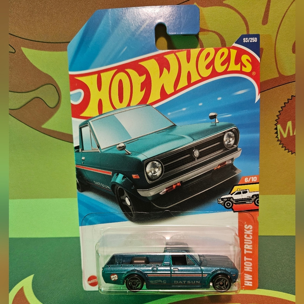 HotWheels '75 Datsun B120 Blue Die-Cast Truck